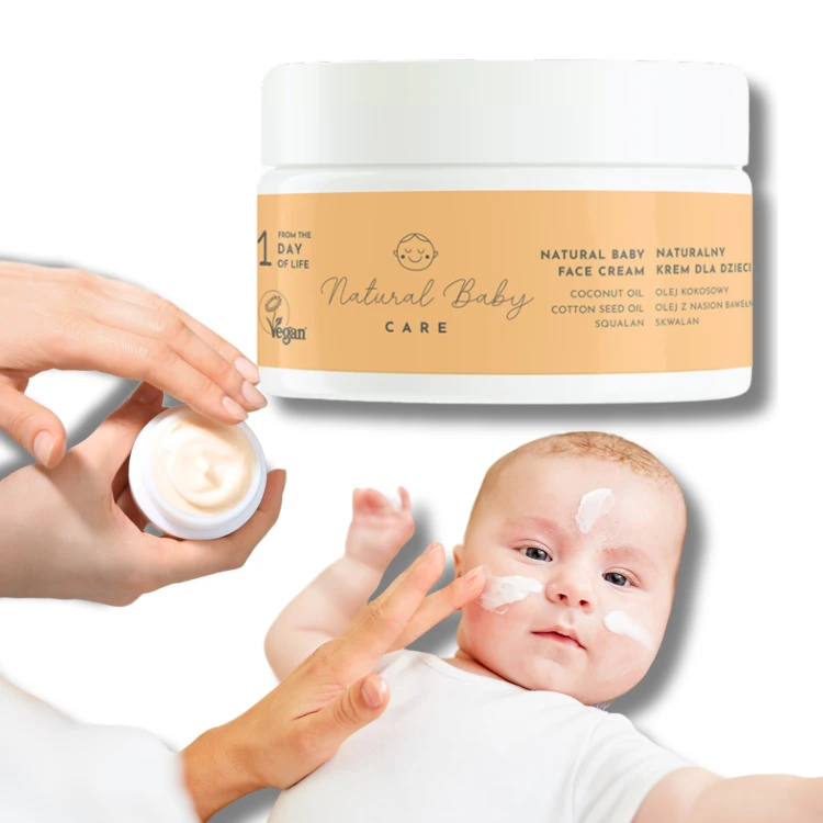 Naturalny Wegański Krem do Twarzy dla Niemowląt i Dzieci Bezzapachowy Premium 50 ml