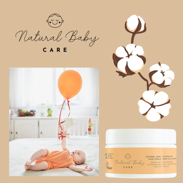 Naturalny Wegański Krem do Twarzy dla Niemowląt i Dzieci Bezzapachowy Premium 50 ml