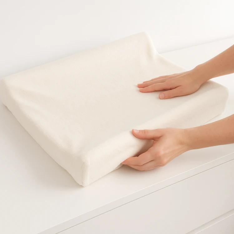Pokrowiec Frotte na Przewijak 70x50 cm Ecru Miękki i Elastyczny