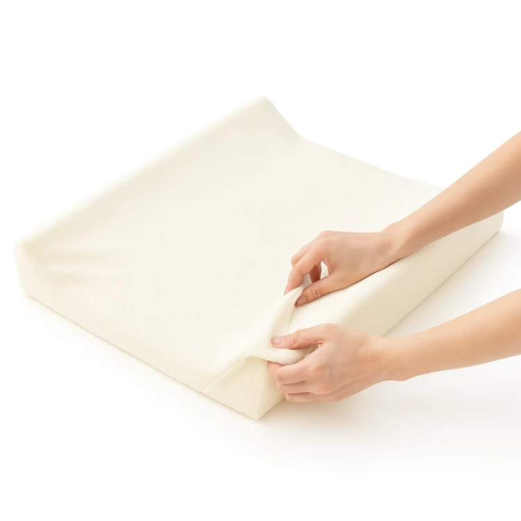 Pokrowiec Frotte na Przewijak 70x50 cm Ecru Miękki i Elastyczny