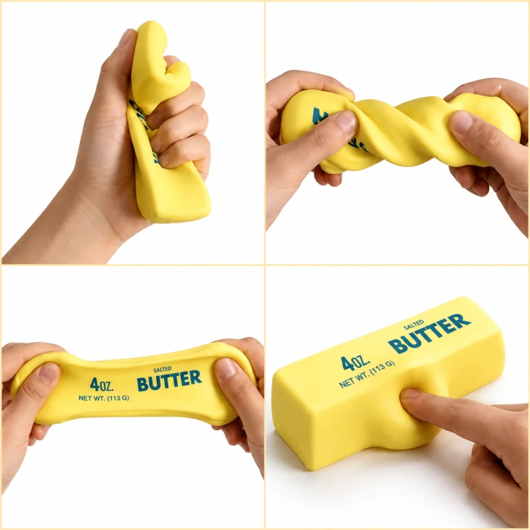 Gniotek antystresowy Squishy kostka masła Salted Butter pachnący ASMR ADHD