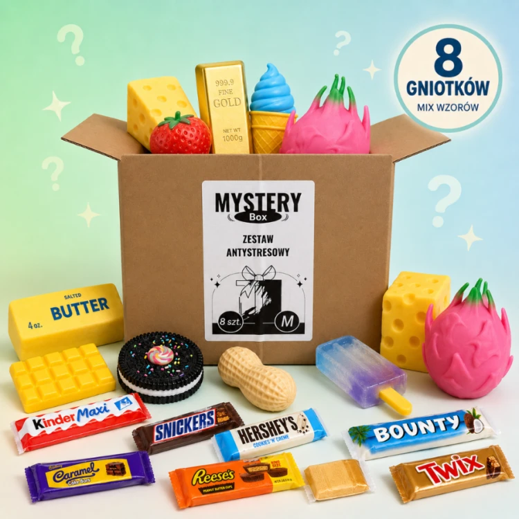 MYSTERY BOX rozmiar M - mix 8 gniotków