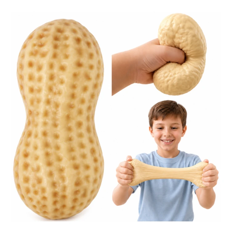 Gniotek Orzeszek Fistaszek Wazelinowy 11 cm Antystresowy Rozciągliwy Squish