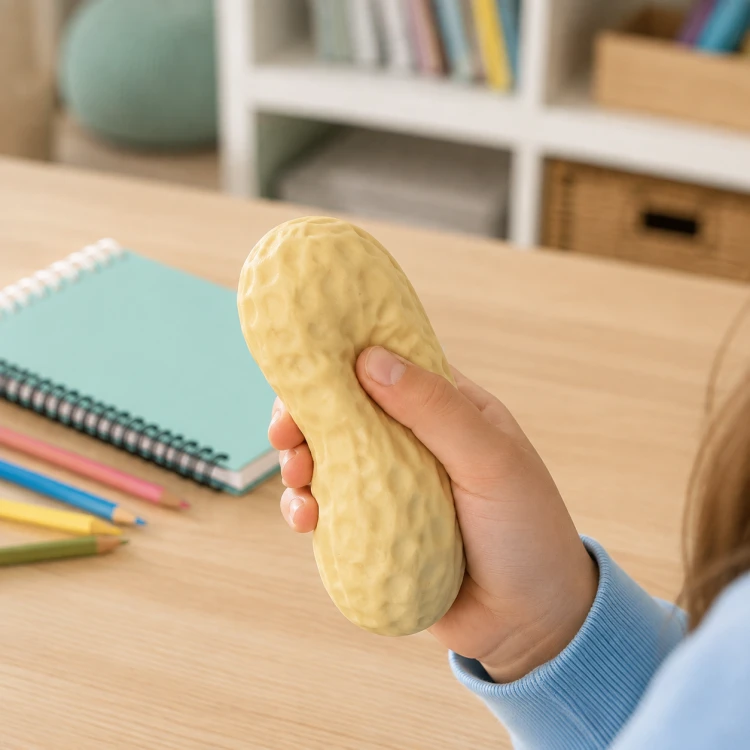 Gniotek Orzeszek Fistaszek Wazelinowy 11 cm Antystresowy Rozciągliwy Squish