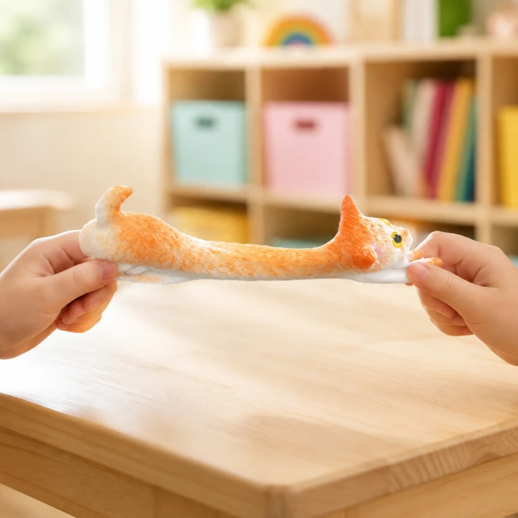 Gniotek Kotek Żelowy z Sierścią 10 cm Miękki Antystresowy Squishy Dzieci