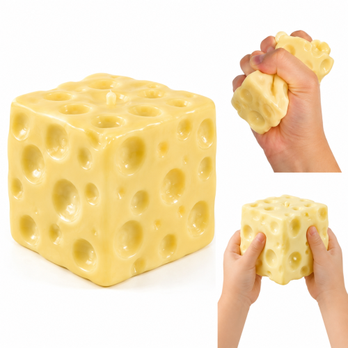 Gniotek Ser Wazelinowy 5 cm Kostka Sera Squishy Antystresowy dla Dzieci