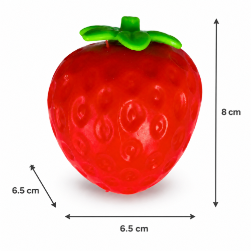 Gniotek TRUSKAWKA Crunchy Wazelinowy Gumowy Antystresowy do Ściskania ASMR