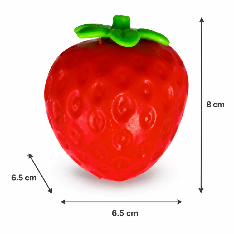 Gniotek TRUSKAWKA Crunchy Wazelinowy Gumowy Antystresowy do Ściskania ASMR