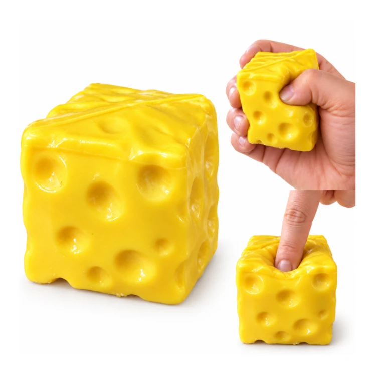 Gniotek Antystresowy Ser Crunchy Pachnący Squishy 5x5 cm do Ściskania ASMR