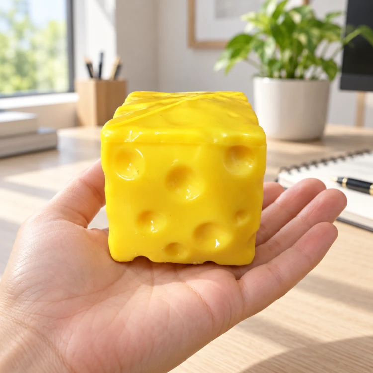 Gniotek Antystresowy Ser Crunchy Pachnący Squishy 5x5 cm do Ściskania ASMR