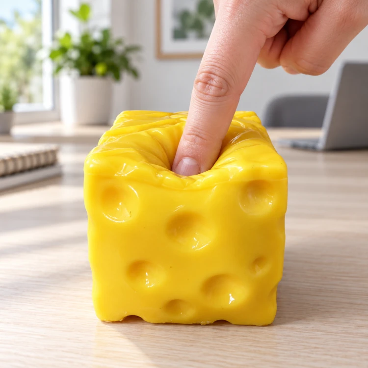Gniotek Antystresowy Ser Crunchy Pachnący Squishy 5x5 cm do Ściskania ASMR