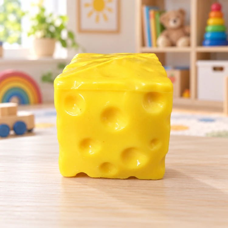 Gniotek Antystresowy Ser Crunchy Pachnący Squishy 5x5 cm do Ściskania ASMR