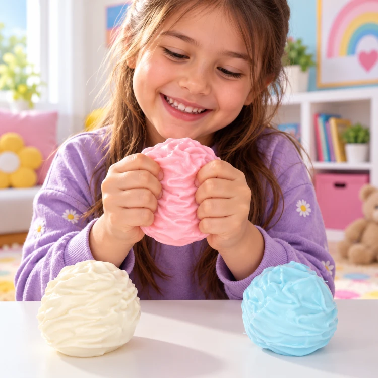 Gniotek Antystresowy Beza Wazelinowa Squishy Sensoryczna 6 cm do Ściskania
