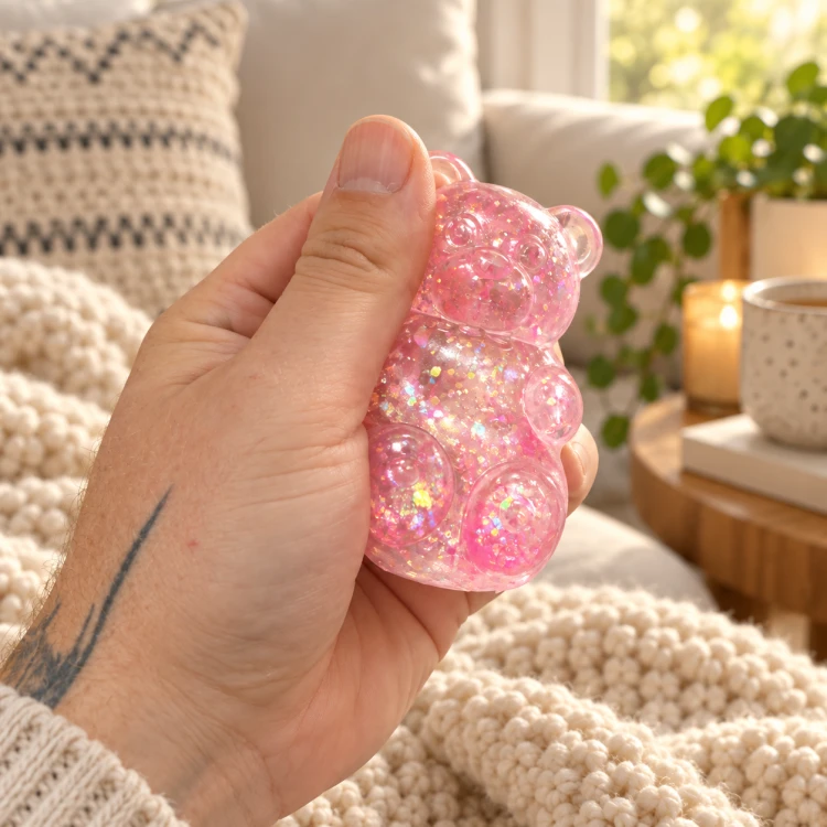 Gniotek Antystresowy Miś Silikonowy Squishy Sensoryczny 7 cm do Ściskania