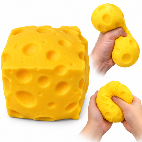 Gniotek Antystresowy Ser z Dziurami Elastyczny Squishy 8 cm do Ściskania