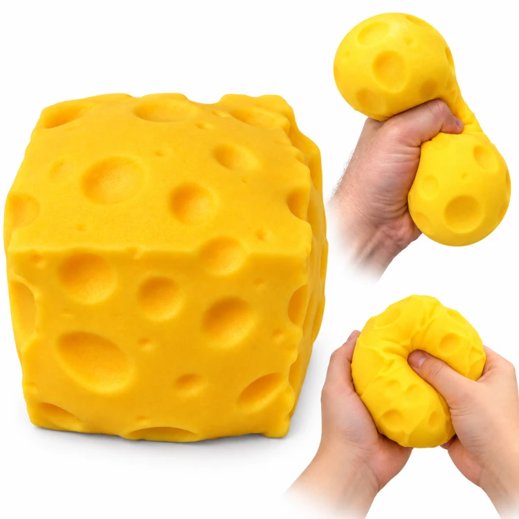 Gniotek Antystresowy Ser z Dziurami Elastyczny Squishy 8 cm do Ściskania