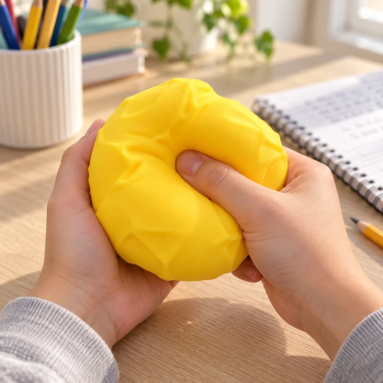 Gniotek Antystresowy Ser z Dziurami Elastyczny Squishy 8 cm do Ściskania