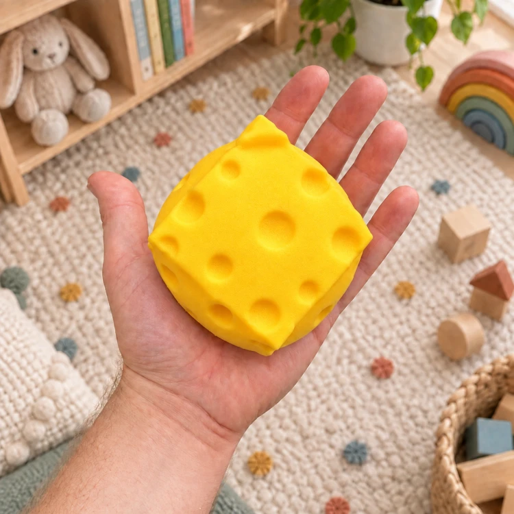 Gniotek Antystresowy Ser z Dziurami Elastyczny Squishy 8 cm do Ściskania