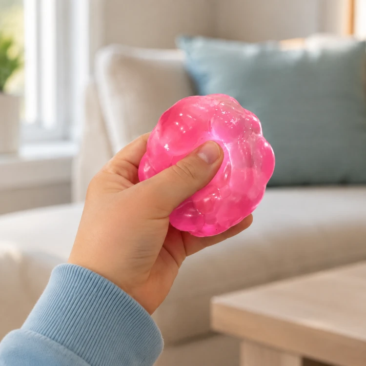 Gniotek Antystresowy Kostka Lodu Żelowa Karbowana Squishy Miękka 5 cm