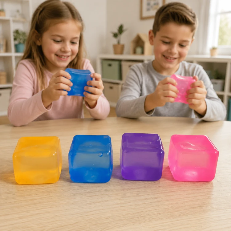 Gniotek Kostka Lodu Żelowy Squishy Antystresowy do Ściskania Zabawka