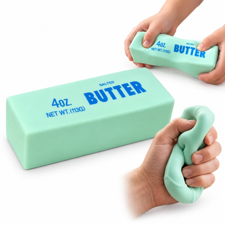 Gniotek Antystresowy Masło BUTTER Crunchy 14 cm Prezent na Dzień Chłopaka