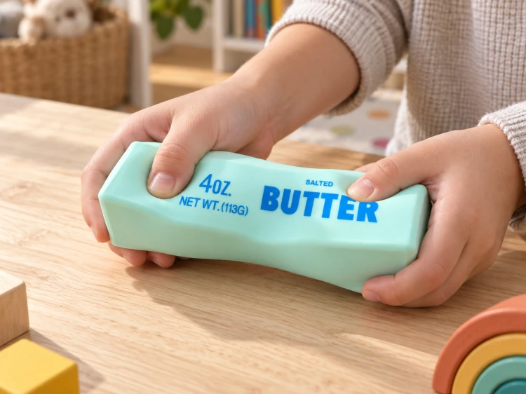 Gniotek Antystresowy Masło BUTTER Crunchy 14 cm Prezent na Dzień Chłopaka