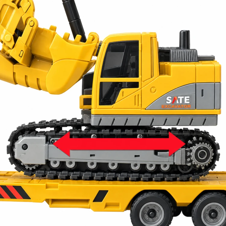 Ciężarówka Laweta 58 cm z Koparką Gąsienicową Napęd Światło Dźwięk Zabawka