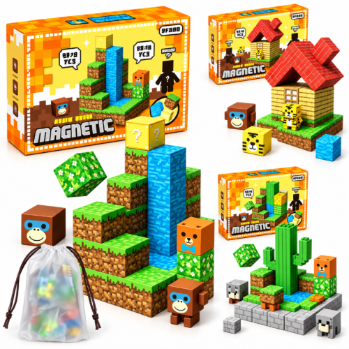 KLOCKI MAGNETYCZNE Minecraft 40 el