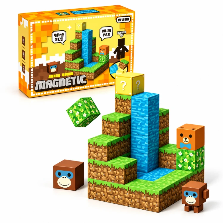 KLOCKI MAGNETYCZNE Minecraft 40 el