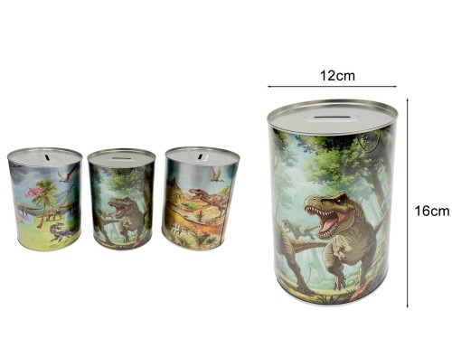 SKARBONKA METALOWA Dinozaury DUŻA