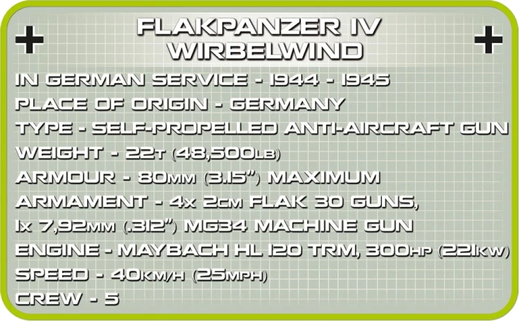 KLOCKI COBI 2548 Czołg Flakpanzer IV Wirbelwind HC WW2 590 EL