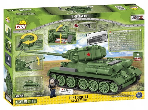 KLOCKI COBI 2542 Czołg radziecki T-34-85 "Rudy" HC WWII 668 EL.