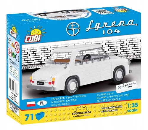 KLOCKI COBI 24537 Samochód Syrena 104 Youngtimer 114 El.