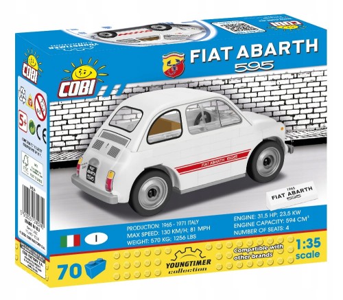 KLOCKI COBI 24524 Samochód 1965 Fiat Abarth 595 FA500 70 EL.