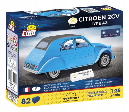 KLOCKI COBI 24511 Samochód Citroen 2CV AZ 1962 Youngtimer 82 EL.
