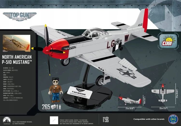 KLOCKI COBI 5806 Samolot P-51D Mustang TG 265 EL
