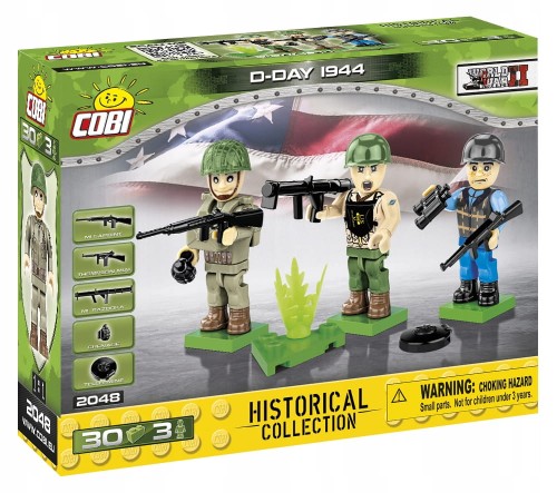 KLOCKI COBI 2048 Figurki Żołnierze Ameryka D-Day 1944 HC WW2 30 El.