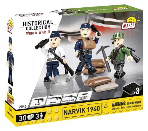 Klocki Cobi 2046 Figurki Żołnierzy Niemcy Narvik 1940 HC WW2 30 El.