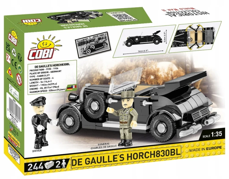 KLOCKI COBI 2261 Samochód De Gaulle's Horch830BL HC WW2 244 EL