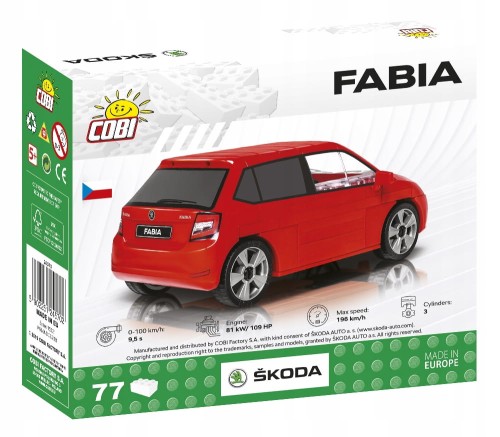 KLOCKI COBI 24570 Samochód Skoda Fabia 77 EL.