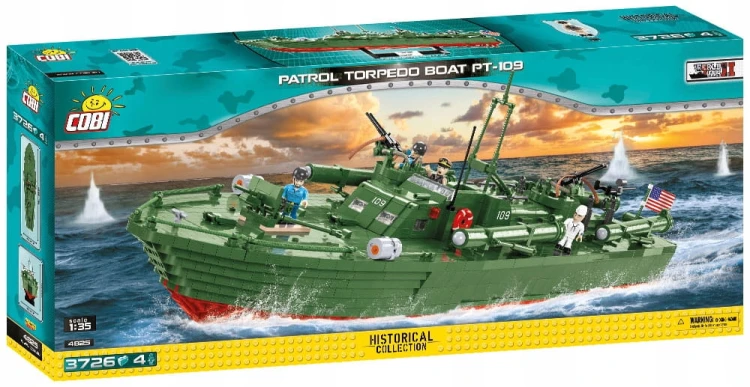 KLOCKI COBI 4825 ŁÓDŹ STATEK PATROL Torpedo PT-109 PATROLOWA 3726 EL. WOJSKOWA ARMIA WOJSKO KOMP. Z LEGO
