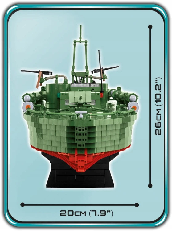 KLOCKI COBI 4825 ŁÓDŹ STATEK PATROL Torpedo PT-109 PATROLOWA 3726 EL. WOJSKOWA ARMIA WOJSKO KOMP. Z LEGO