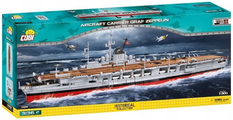 KLOCKI COBI 4826  Aircraft Carrier Graf Zeppelin  LOTNISKOWIEC STATEK 3136 EL. KOMP. Z LEGO