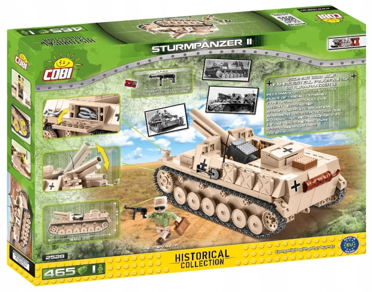 KLOCKI COBI 2528 Działo Samobieżne Sturmpanzer II HC WW2 465 EL