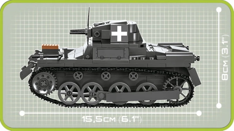 KLOCKI 2534 Czołg Niemiecki Panzer I Ausf. A HC WW2 330 EL