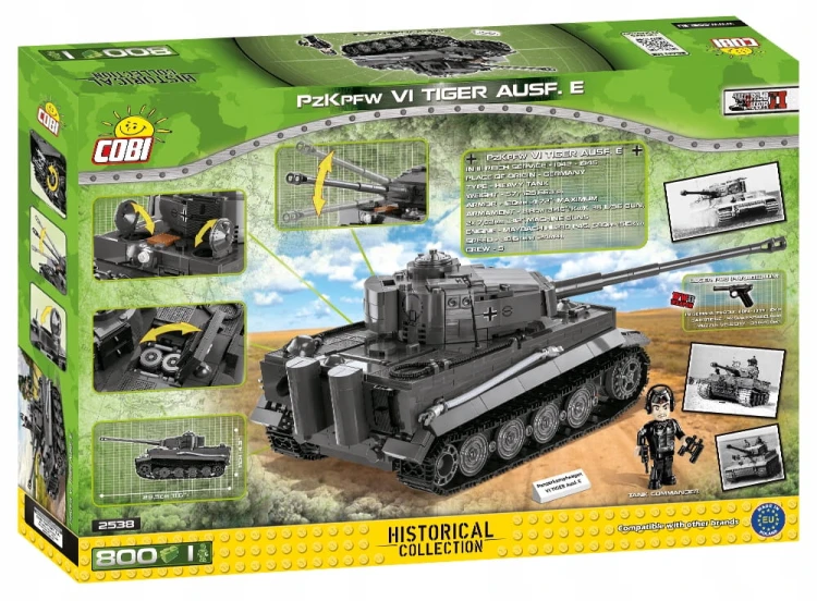 KLOCKI COBI 2538 Czołg Tygrys PzKpfw VI Tiger Ausf.E HC WW2 800 EL