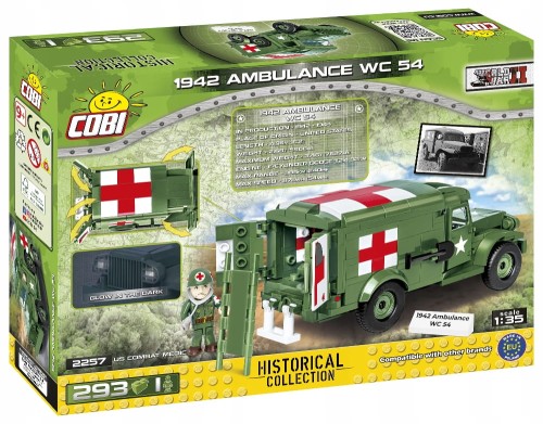 KLOCKI COBI 2257 1942 Samochód Ambulance WC-54 HC WW2 293 El.