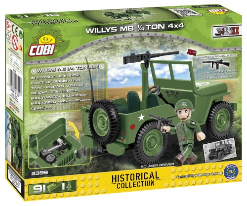 KLOCKI COBI 2399 Samochód Willys MB 1/4 Ton 4x4 HC WW2 91 El.