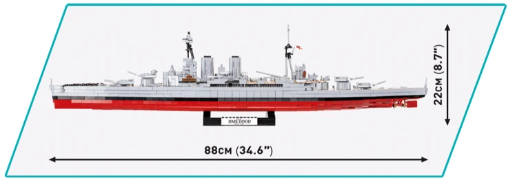 KLOCKI COBI 4830 STATEK KRĄŻOWNIK ŁÓDŹ HMS HOOD   BRYTYJSKI 2613 EL. KOMP. Z LEGO