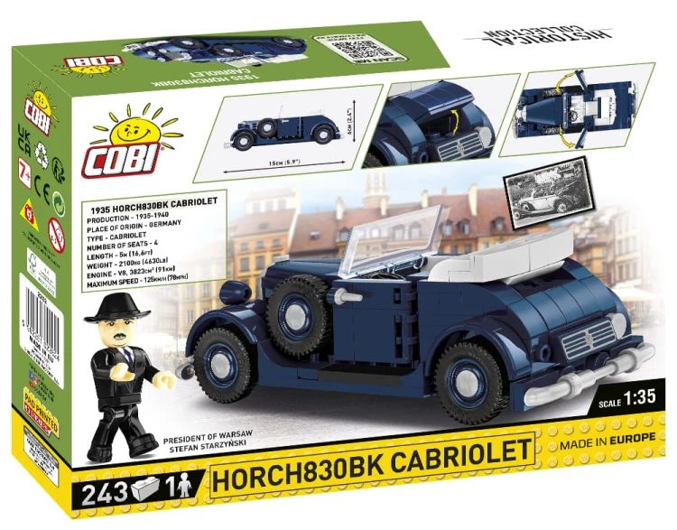KLOCKI COBI 2262 Samochód Horch830BK Cabriolet HC WW2 243 EL